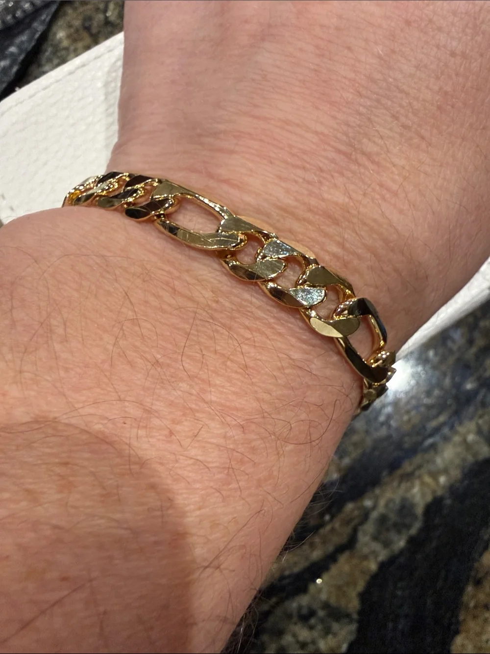 14K Gold-Filled Figaro Link Chain Bracelet - 9”